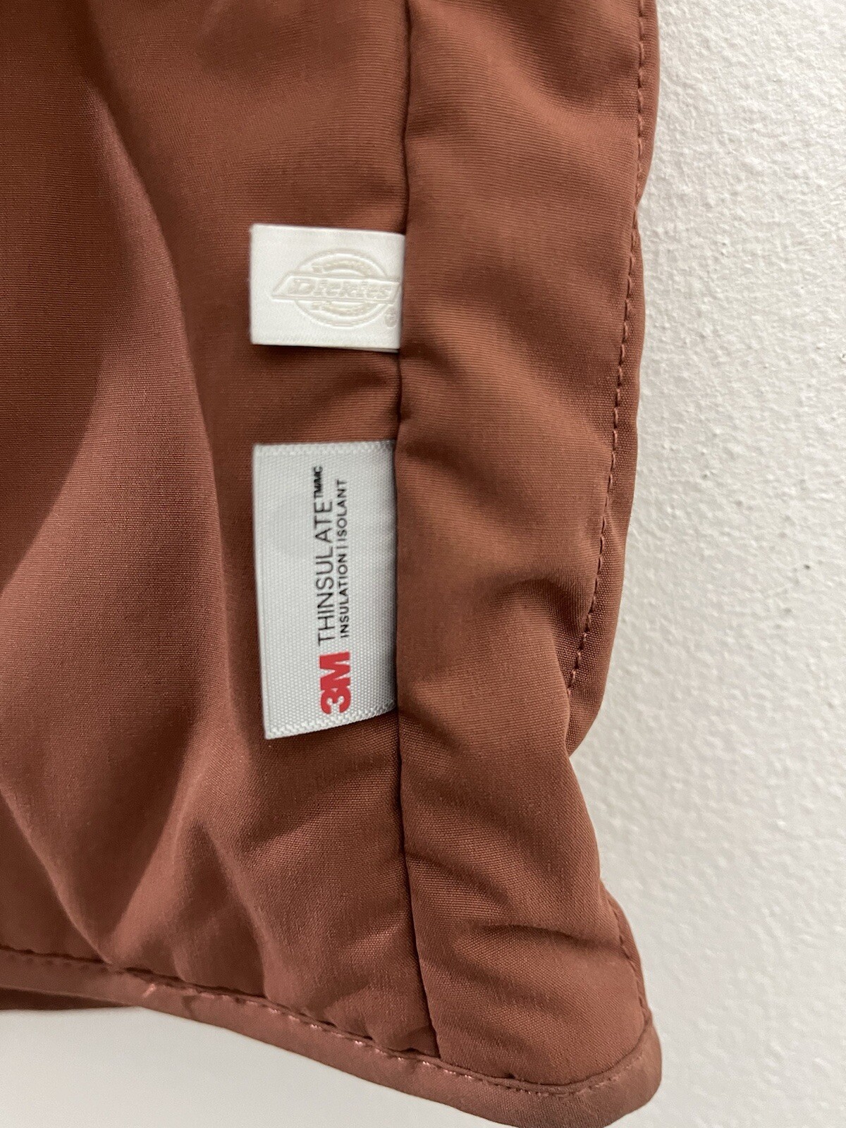 Dickies Vest Mens Medium Brown Canvas Lined Insulated Pockets Work Casual