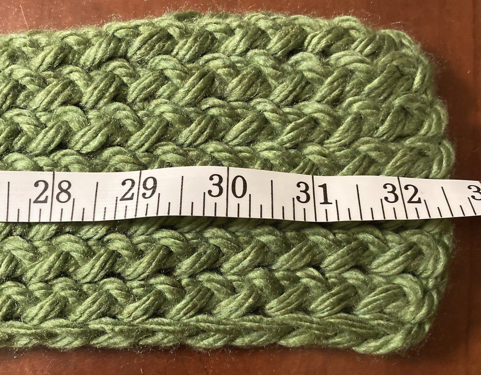 Handmade Loom Knitted Green Knit Scarf For Kids Made From Acrylic Yarn