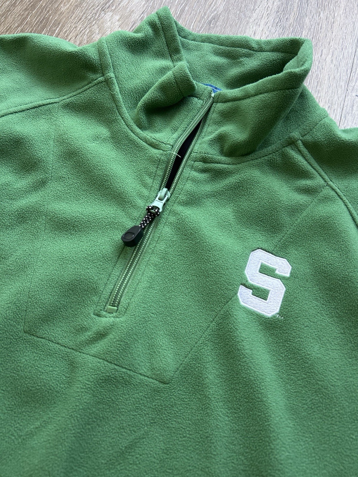 Men’s Green Fleece 1/4 Zip Pullover Sweatshirt M