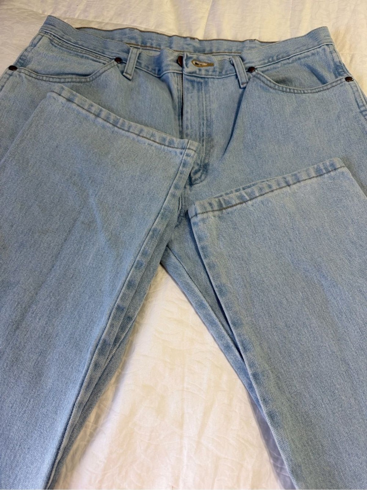 Wrangler 1013MWZGH Jeans Mens 34×36 Light Wash Regular Fit Western Cowboy Denim
