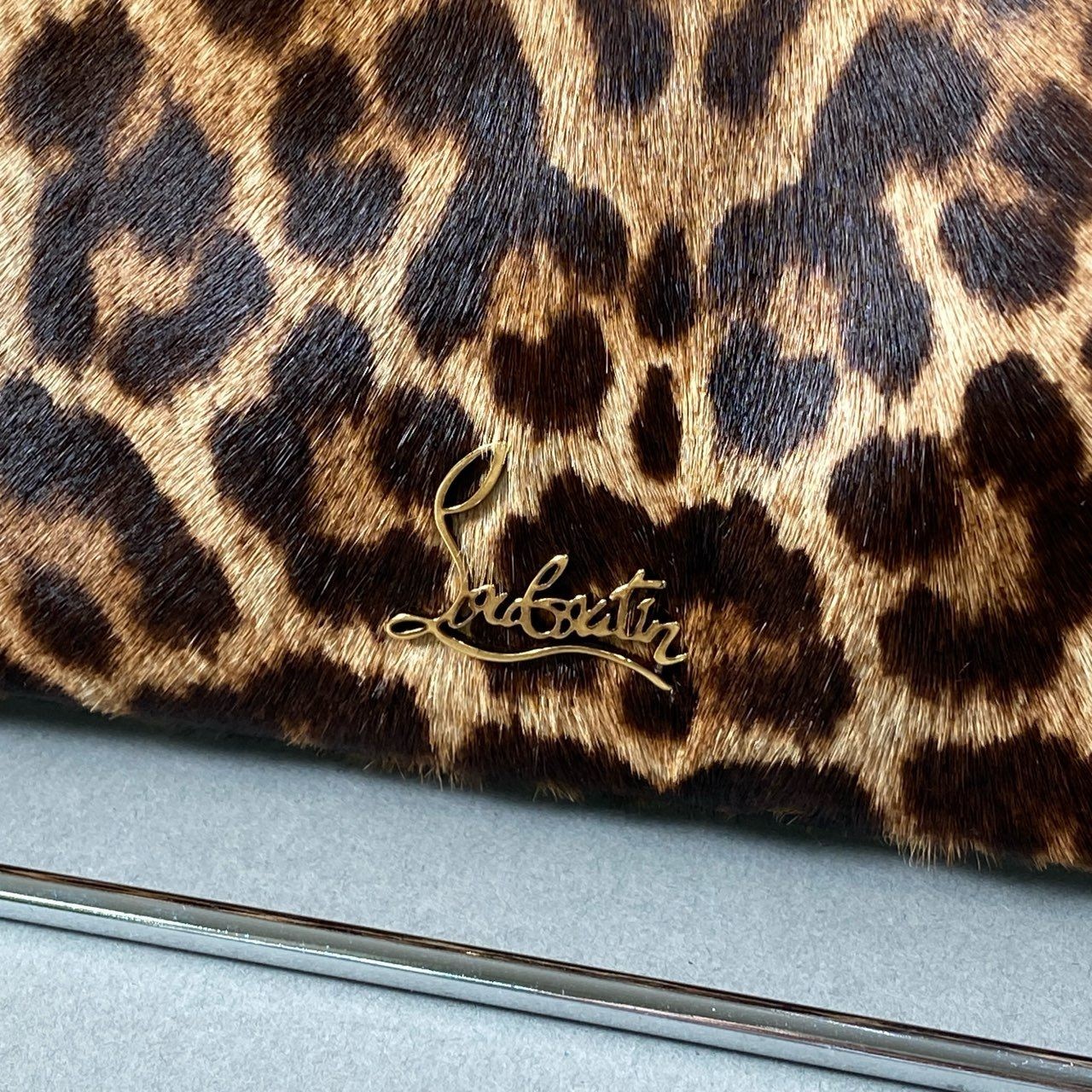 Christian Louboutin Cowhair Pony Hair Leopard Chain Shoulder Bag Ta1 Used