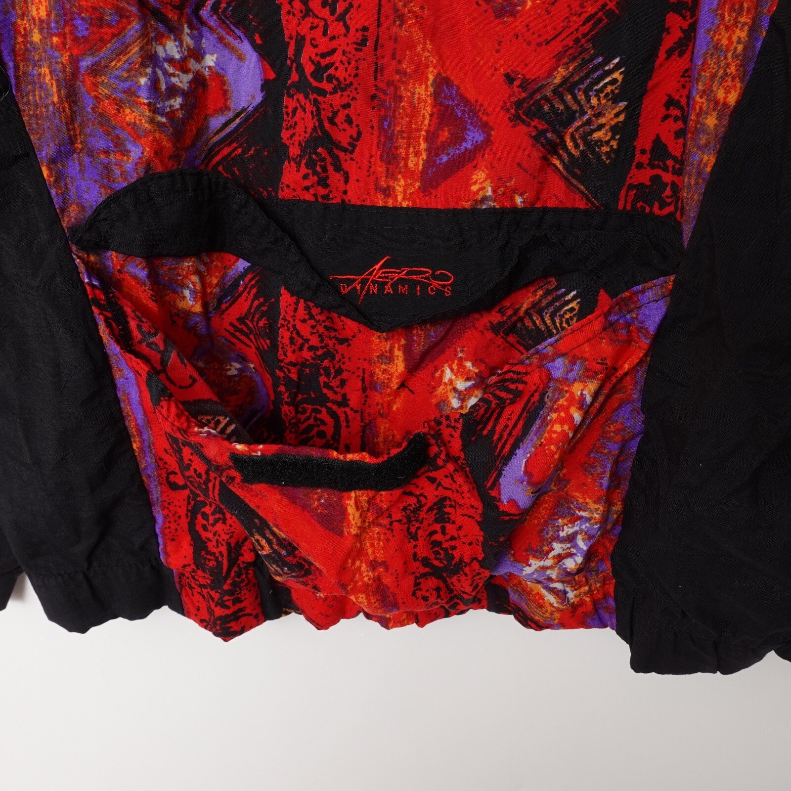 Vintage Womens 80s 90s Bike Cycling Jacket Hooded Windbreaker All Over Print AOP