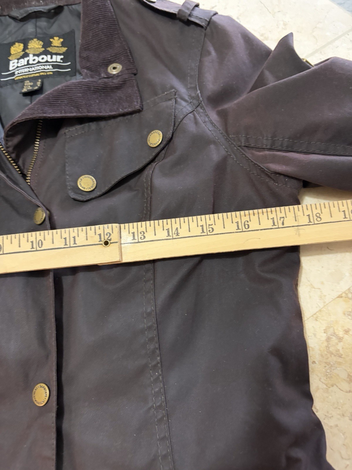 Barbour International Women’s Biker Waxed Jacket In Brown, Size 4 US, 8 UK