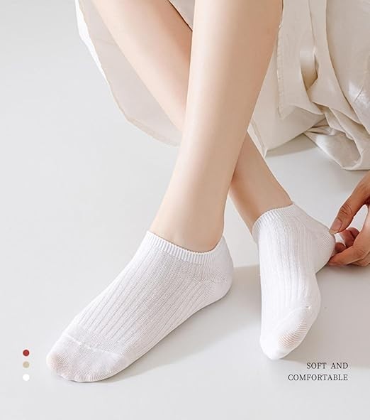 Women’s No Show Ankle Socks – 5/10 Pairs Low Cut Cotton Socks