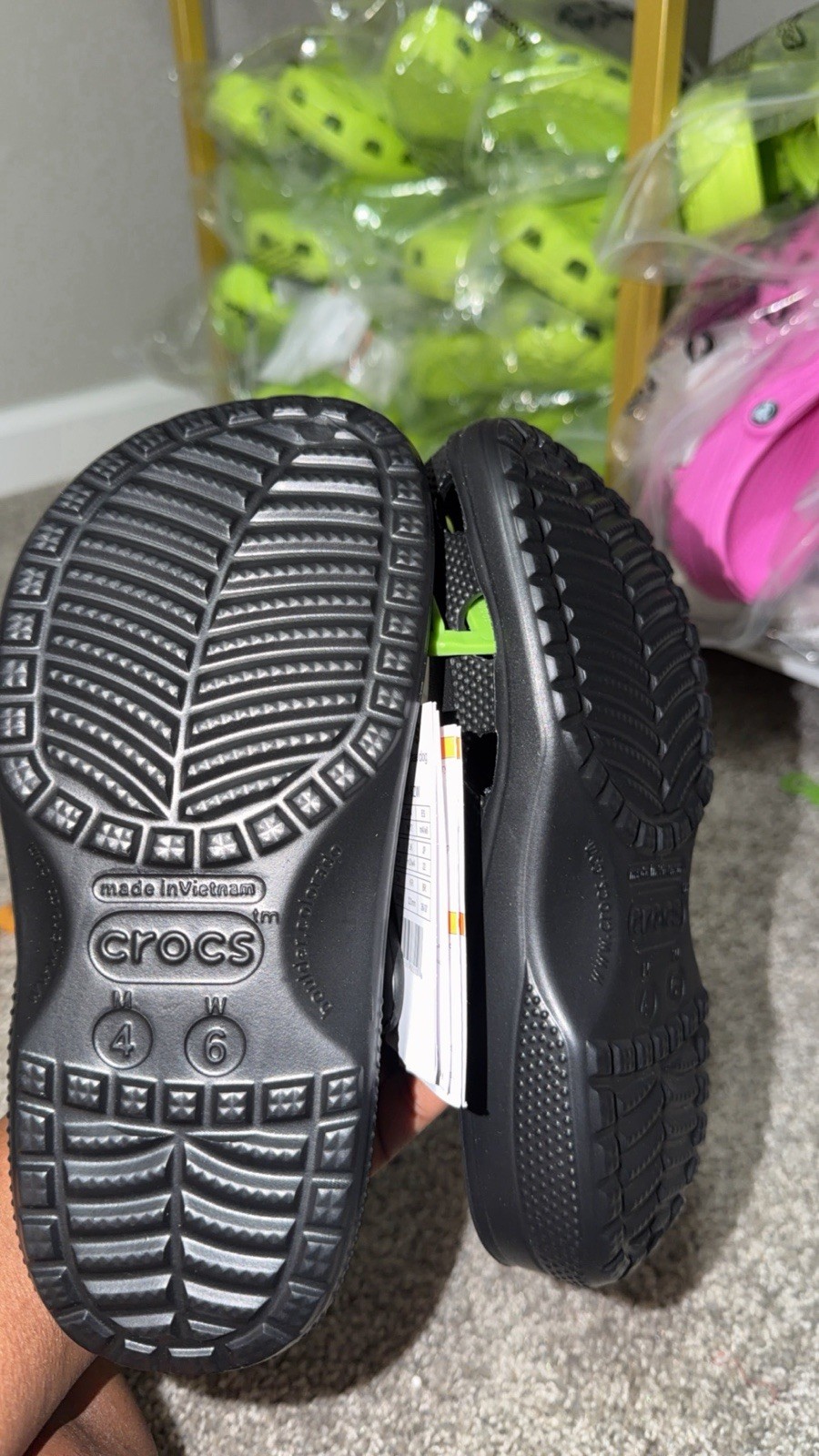 Black Crocs M4/W6 In Size
