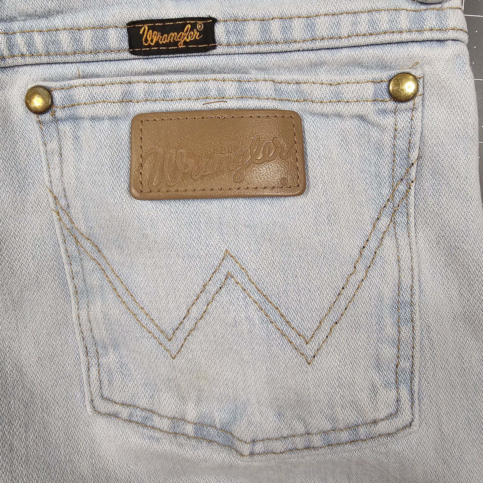 Wrangler 936GBH Jeans 31×30 Grunge Light Wash Western Cowboy Rodeo Bootcut