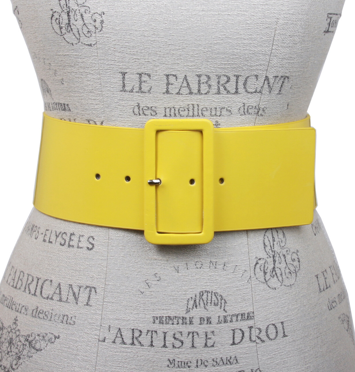 Ladies High Waist Patent Leather Wide Fashion Square Belt