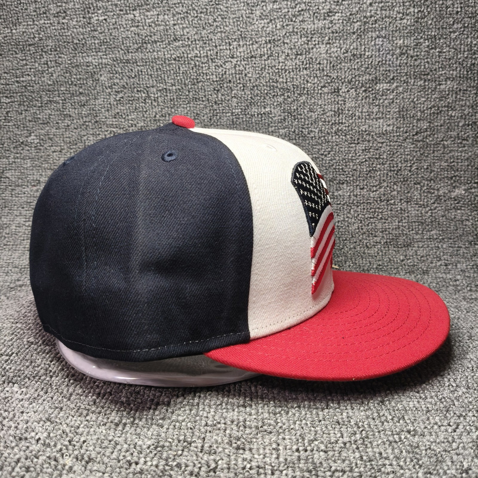 New Era USA 59FIFTY Fitted Flat Brim Red White Blue Hat 7 1 2