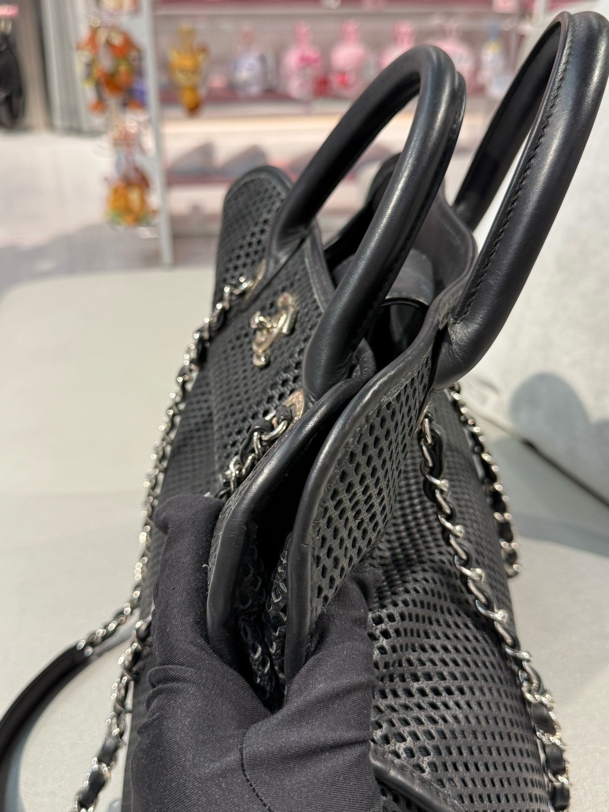 Chanel Pre-Owned Authentic Tote Black 33.5/28/16.5 Silver