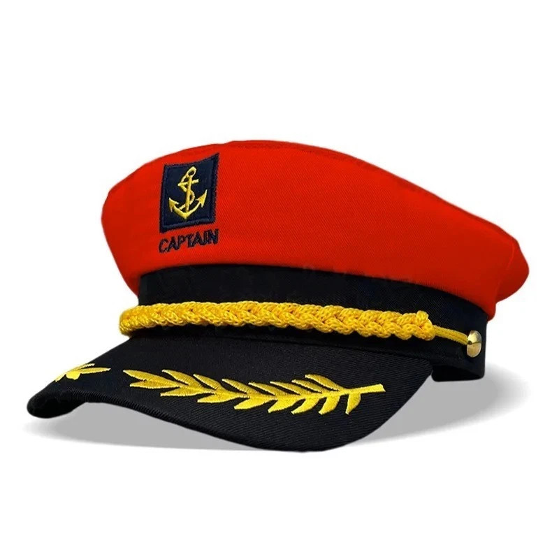 Adult Navy Captain Hat Yacht Sailor Skipper Ship Costume Hat Adjustable – Unisex