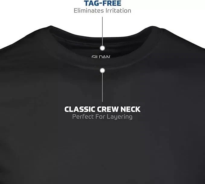 Gildan (6-pack) Black Solid Heavy Cotton Short Sleeve Blank T-Shirt S-2XL