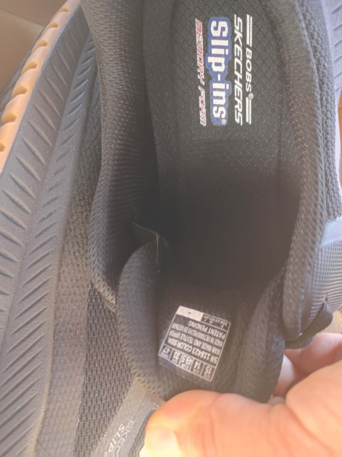 SKECHERS BOBS Squad 4 Hands Free Slip-ins Black Mesh Sneaker Cushioned