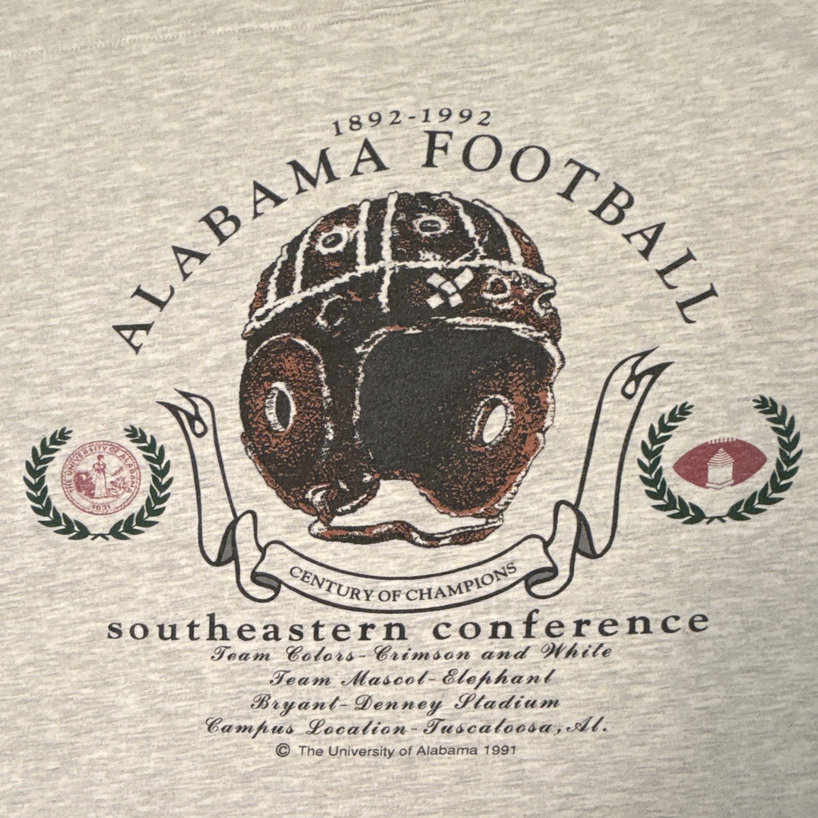 Vintage Russell Athletic Alabama Football SEC Graphic Long Sleeve Tee Gray L