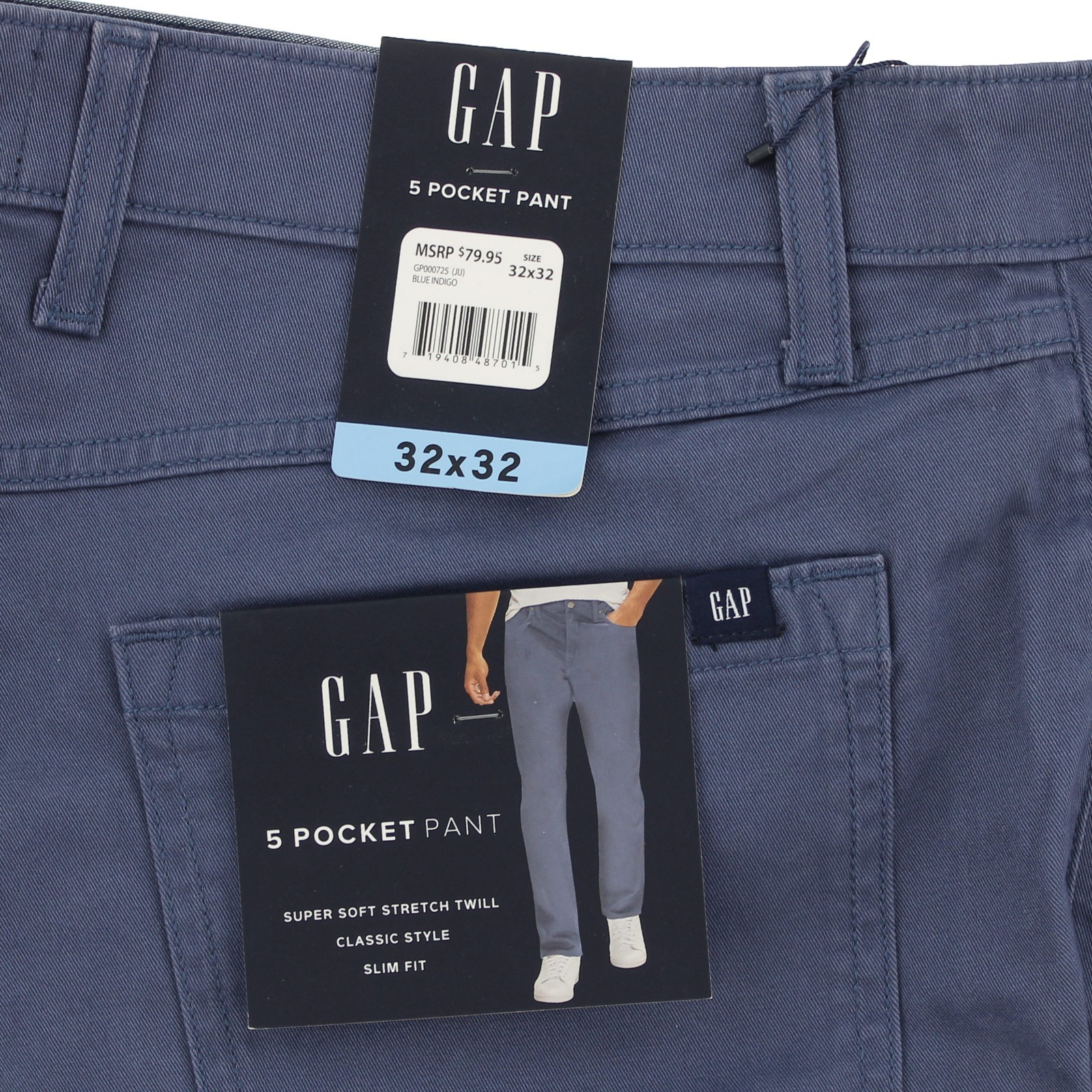 Gap Men’s Super Soft Stretch Twill 5 Pocket Pants Slim Fit Classic Style
