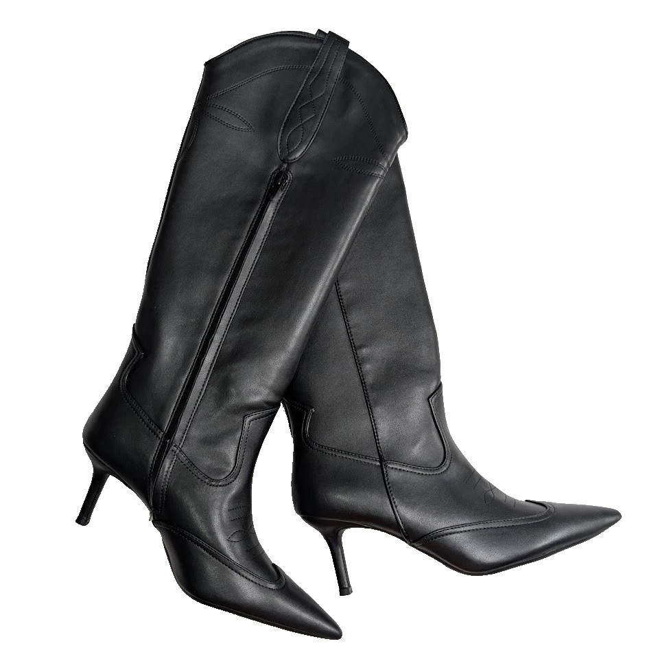 INC International Concept Hayleigh Knee-High Western Boots Black US Size 11