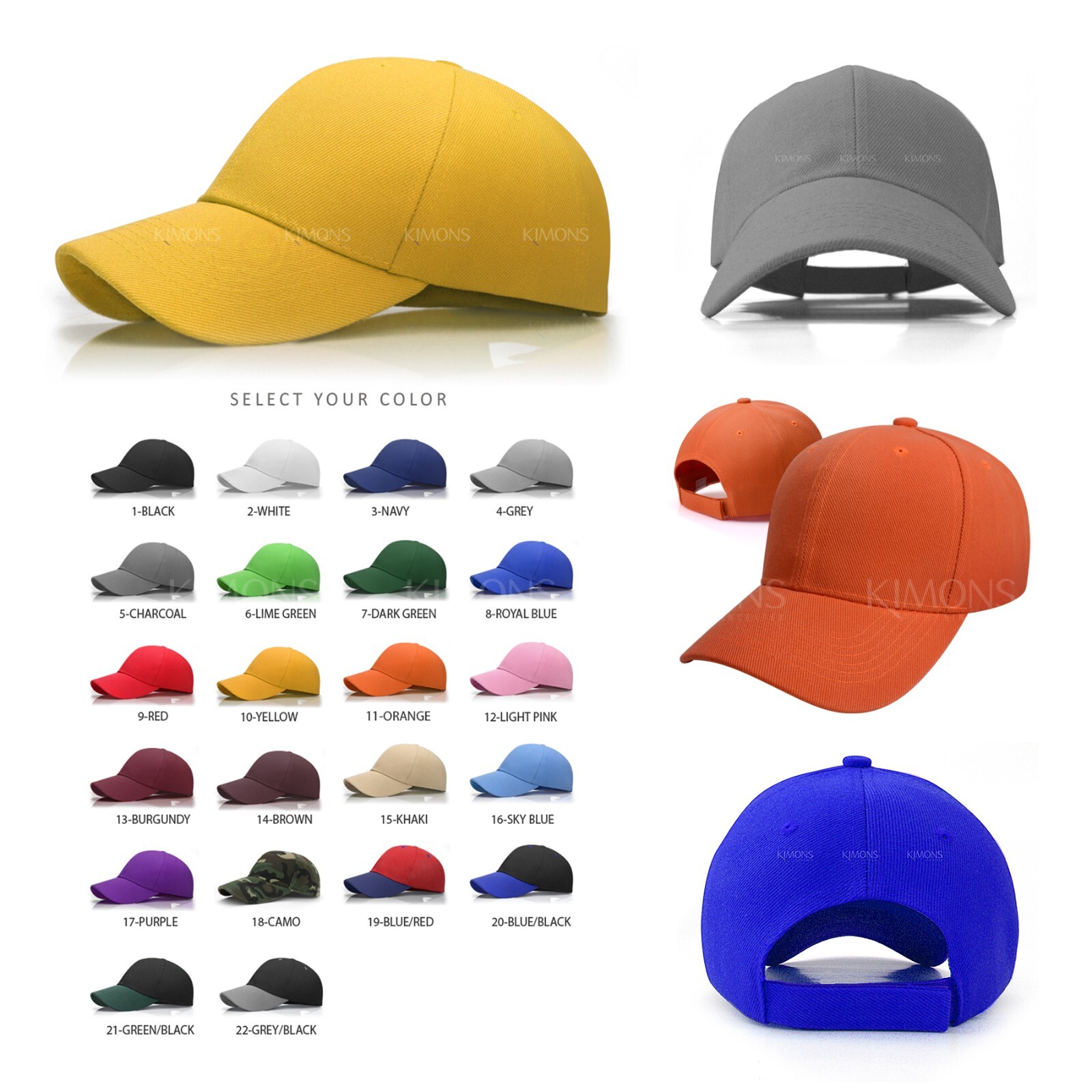 Solid Plain Baseball Cap Trucker Camo Blank Hat Ball Men Women Adjustable VC