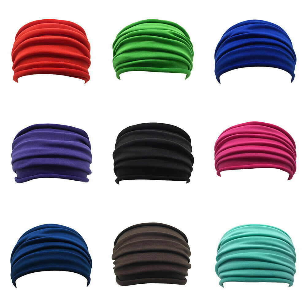 2pcs Elastic Stretch Wide Head band Hairband Running Yoga Turban Women Head mask