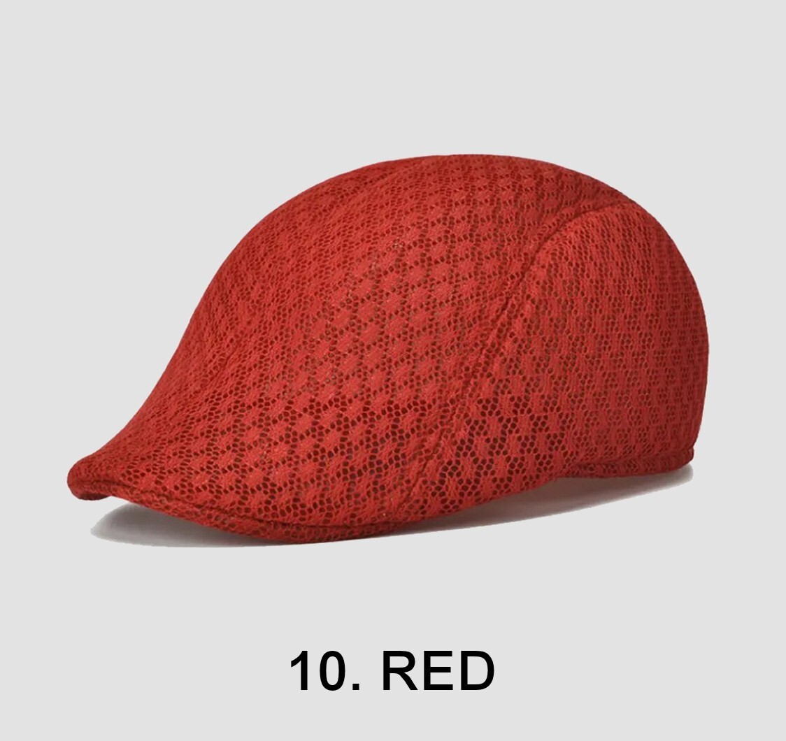 Duck Mesh Summer Gatsby Cap Mens Ivy Hat Golf Driving Sun Flat Cabbie Newsboy