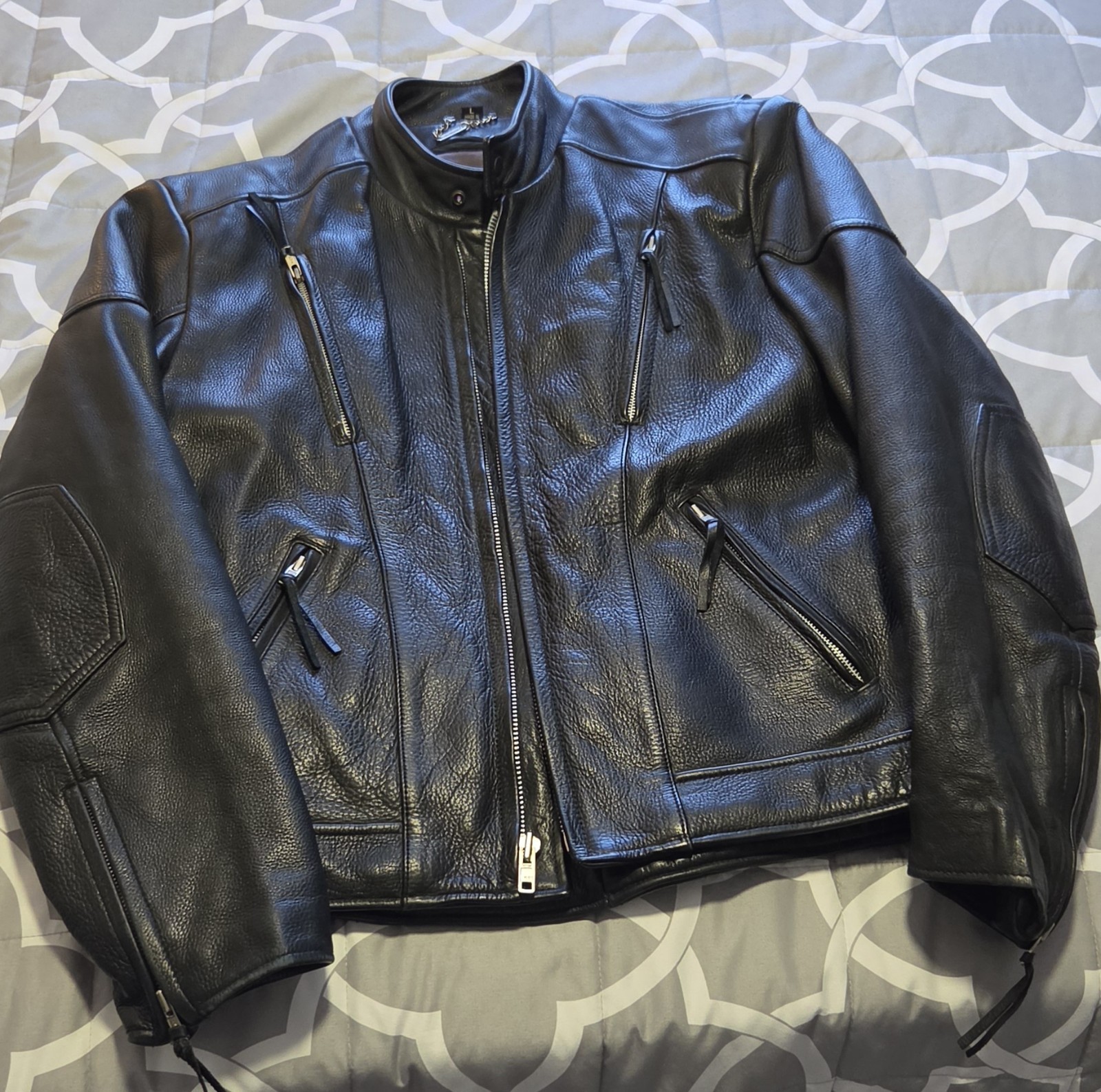 leather biker jacket men