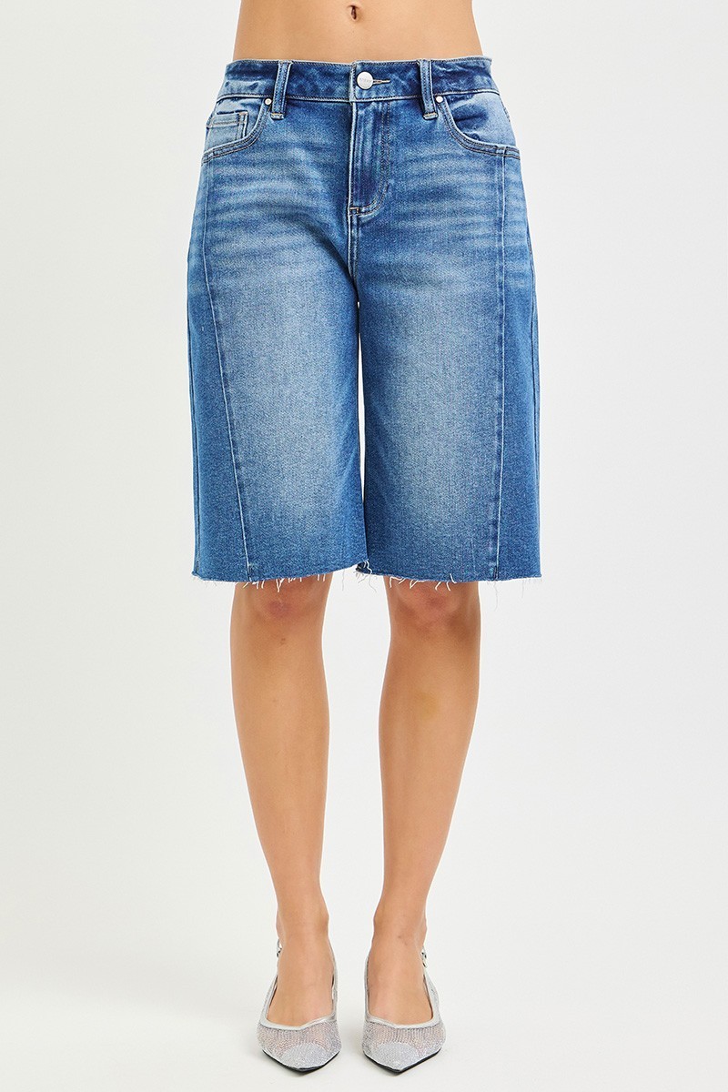 Best Price!!! – RISEN Raw Hem Slouchy Seamed Jorts – Free Shipping