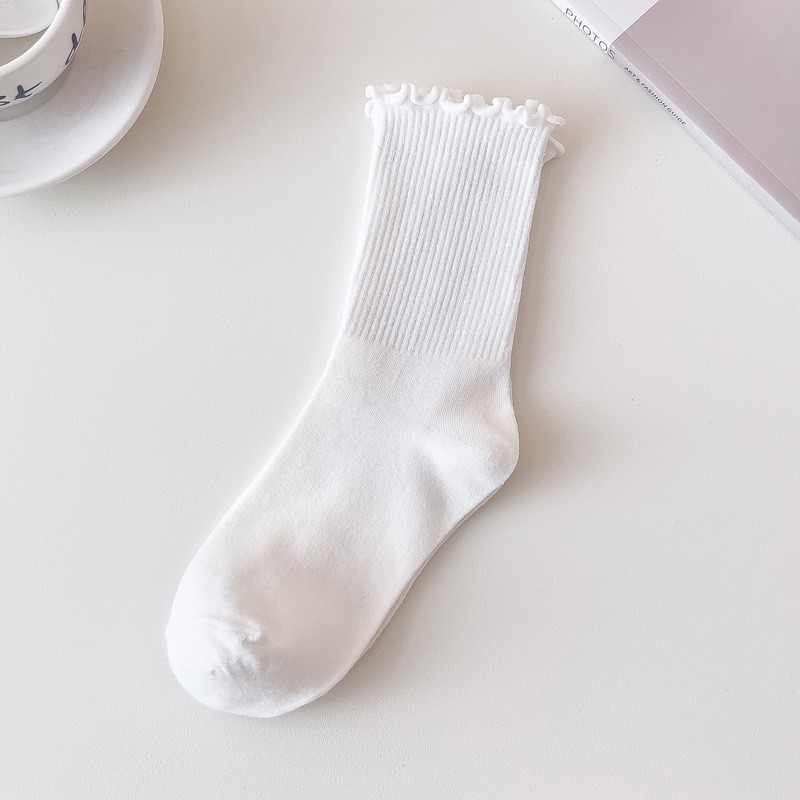 6× Cotton Ruffled Socks Ankle Socks Knitted Soft Ruffled Casual Women’s Sock USA