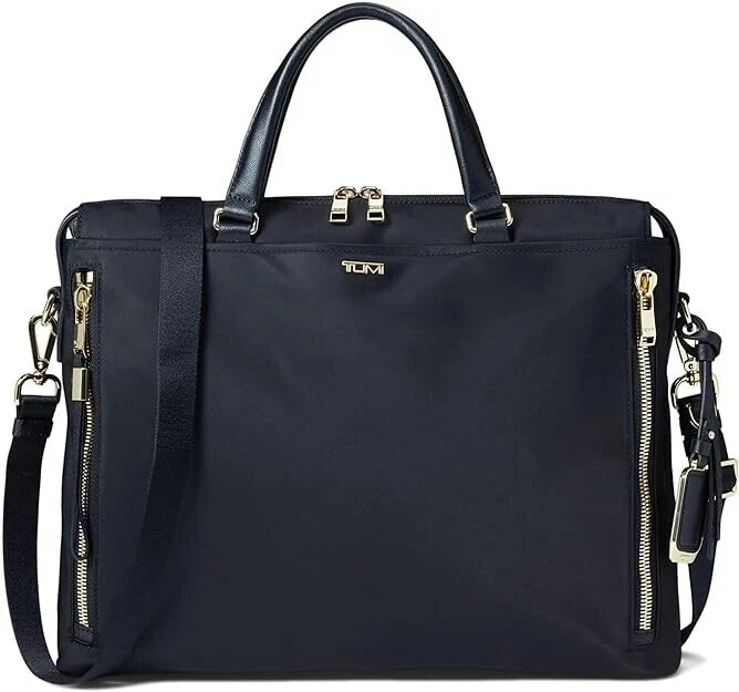 NWT Tumi Voyageur Kendallville Briefcase Bag $495 Black/Gold