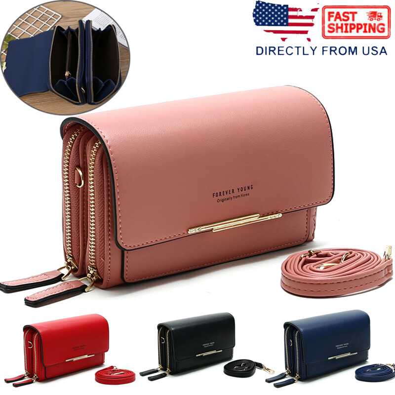 Large Capacity Women’s Zipper Shoulder Bag Crossbody Bag Cell Phone Bag Wallet