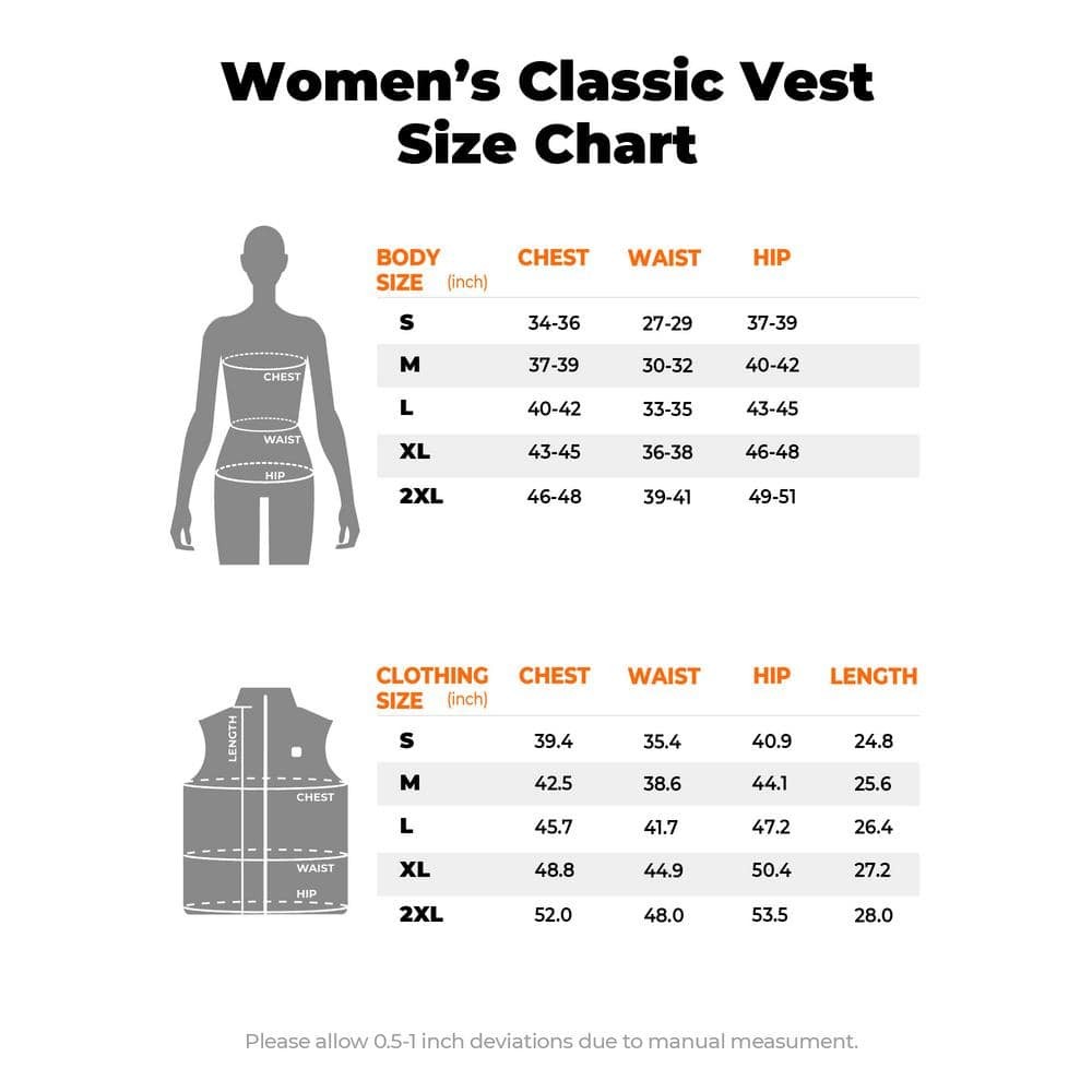 ORORO Women’s XX-Large Black 7.38-Volt Heated Vest w/ One 4.8 Ah Battery