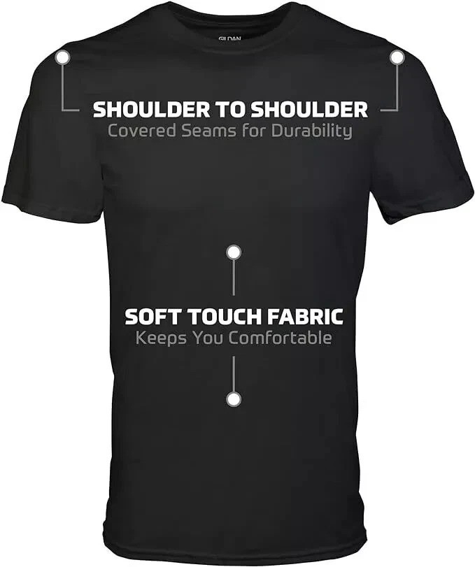 Gildan (6-pack) Black Solid Heavy Cotton Short Sleeve Blank T-Shirt S-2XL