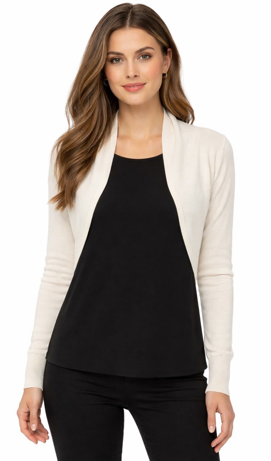 New Ivy & Astor Ivory 100% Cashmere Shrug Sweater Cardigan Bolero Sz M