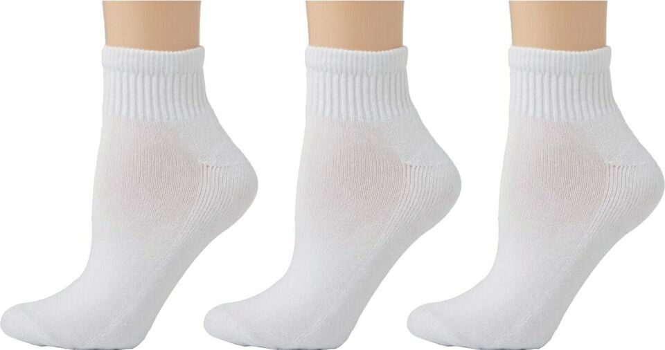 12 Pairs Men Women Athletic Ankle Socks Soft Cotton Half Cushion Size 9-11,10-13