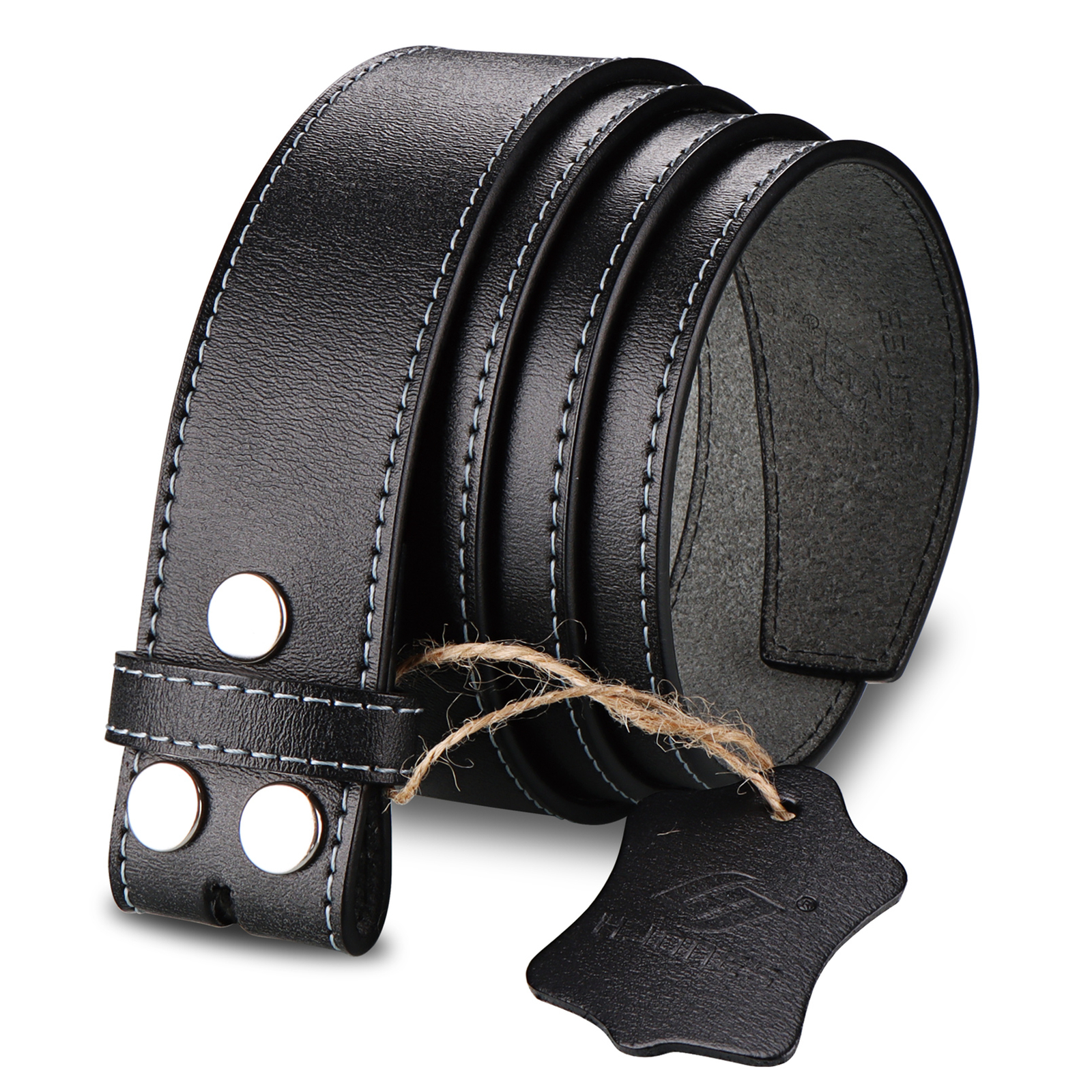 HJONES 38mm Men’s Replacement Belt Leather Belt Strap Without Buckle 1 1/2” Wide