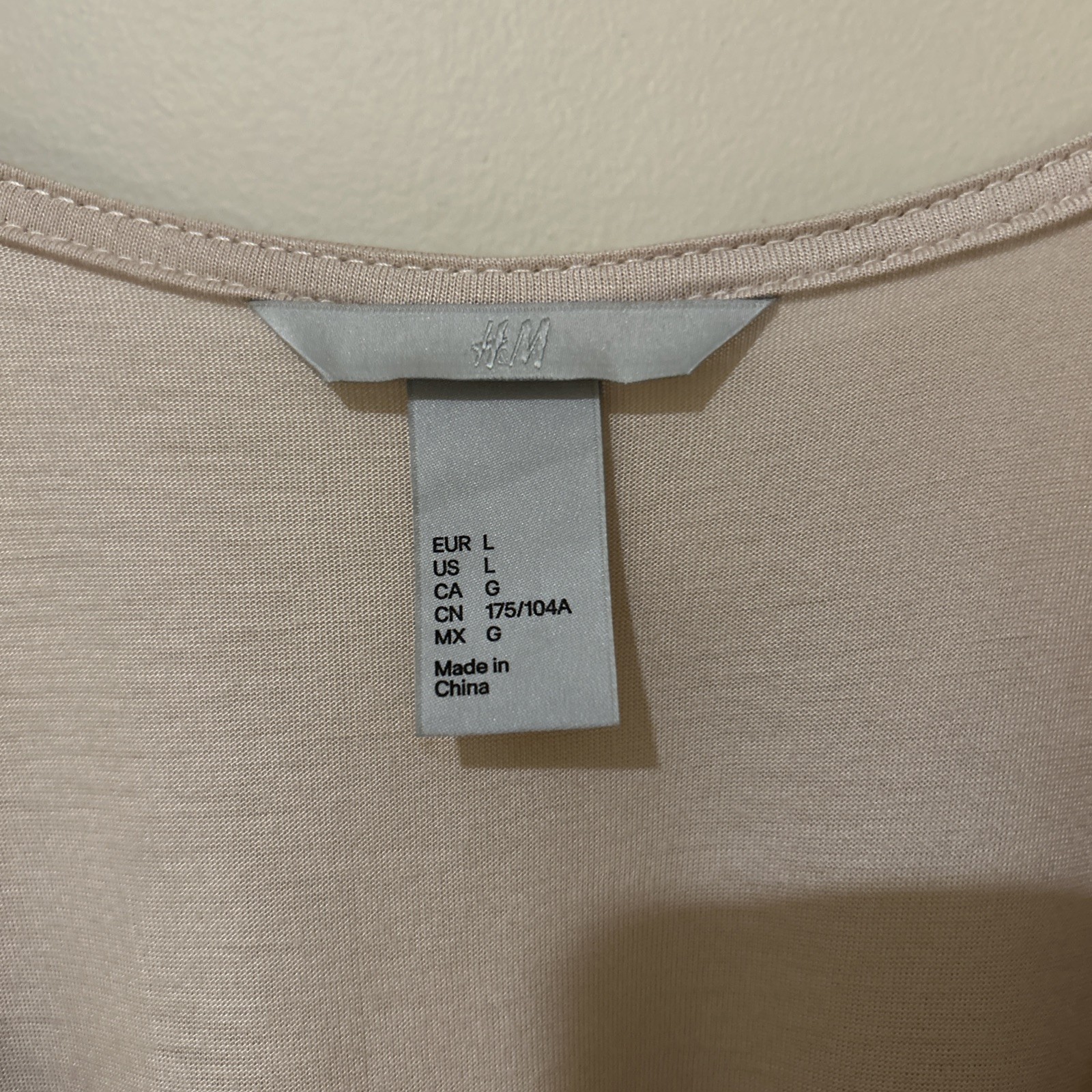 H & M Beige Beaded Sleeveless Top Size L