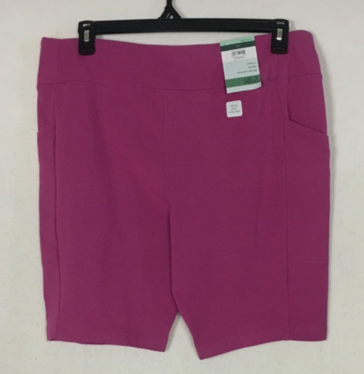 Terra and Sky Bike Shorts Women Size 1X Pink High Rise Pockets 9 in Inseam New