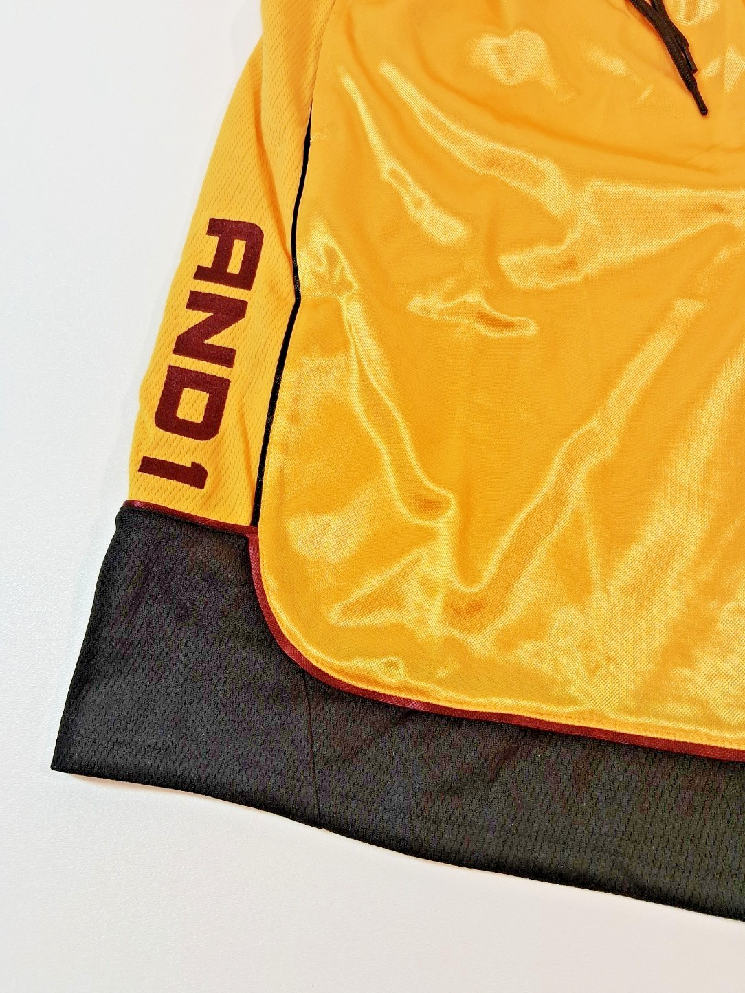 And1 Mens Basketball Gym Workout Shorts Yellow Burgandy Black LIMITED L 3XL
