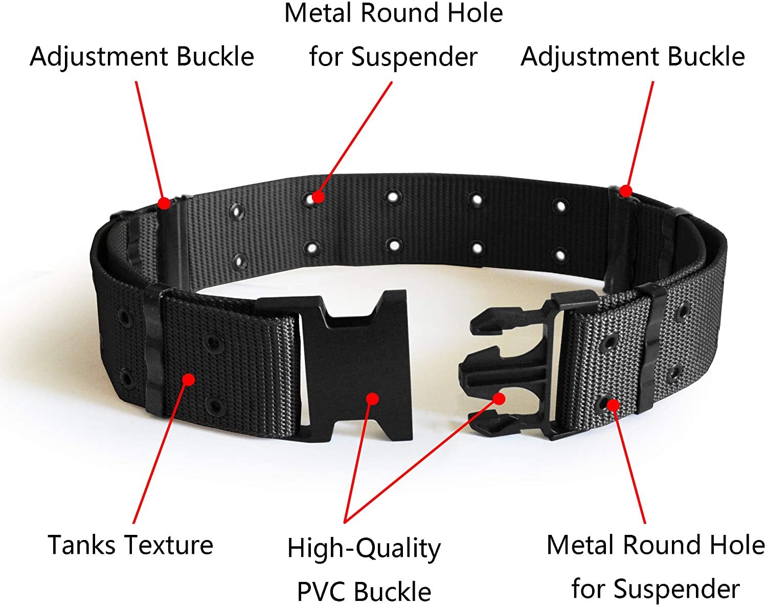 Tactical Belt Adjustable Military Grade Heavy Duty Work Belt for Outdoor Sports