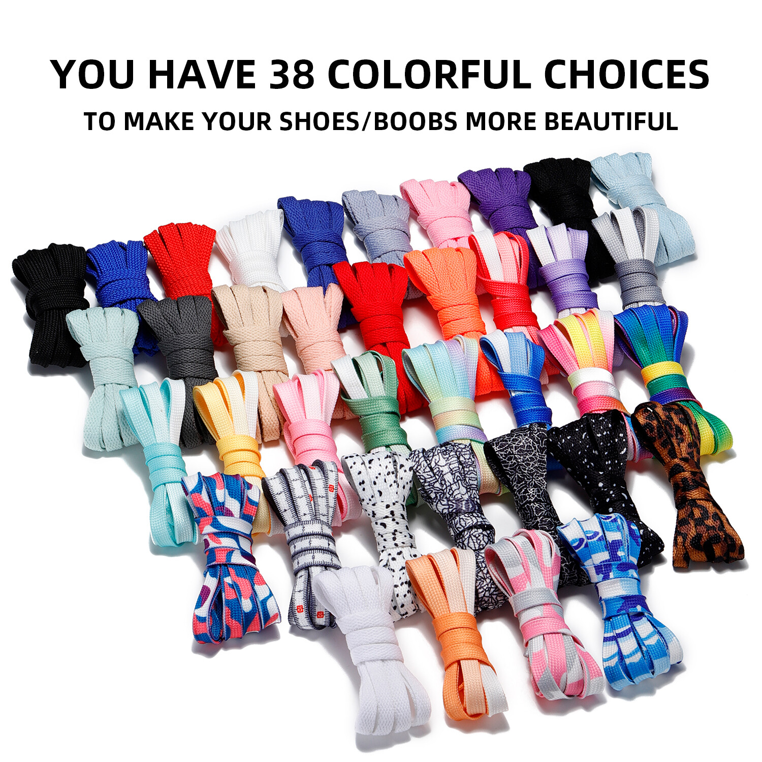 1Pair Flat Shoe Laces Replacement for Sneakers Boots Athletic Shoes 24 – 72 Inch
