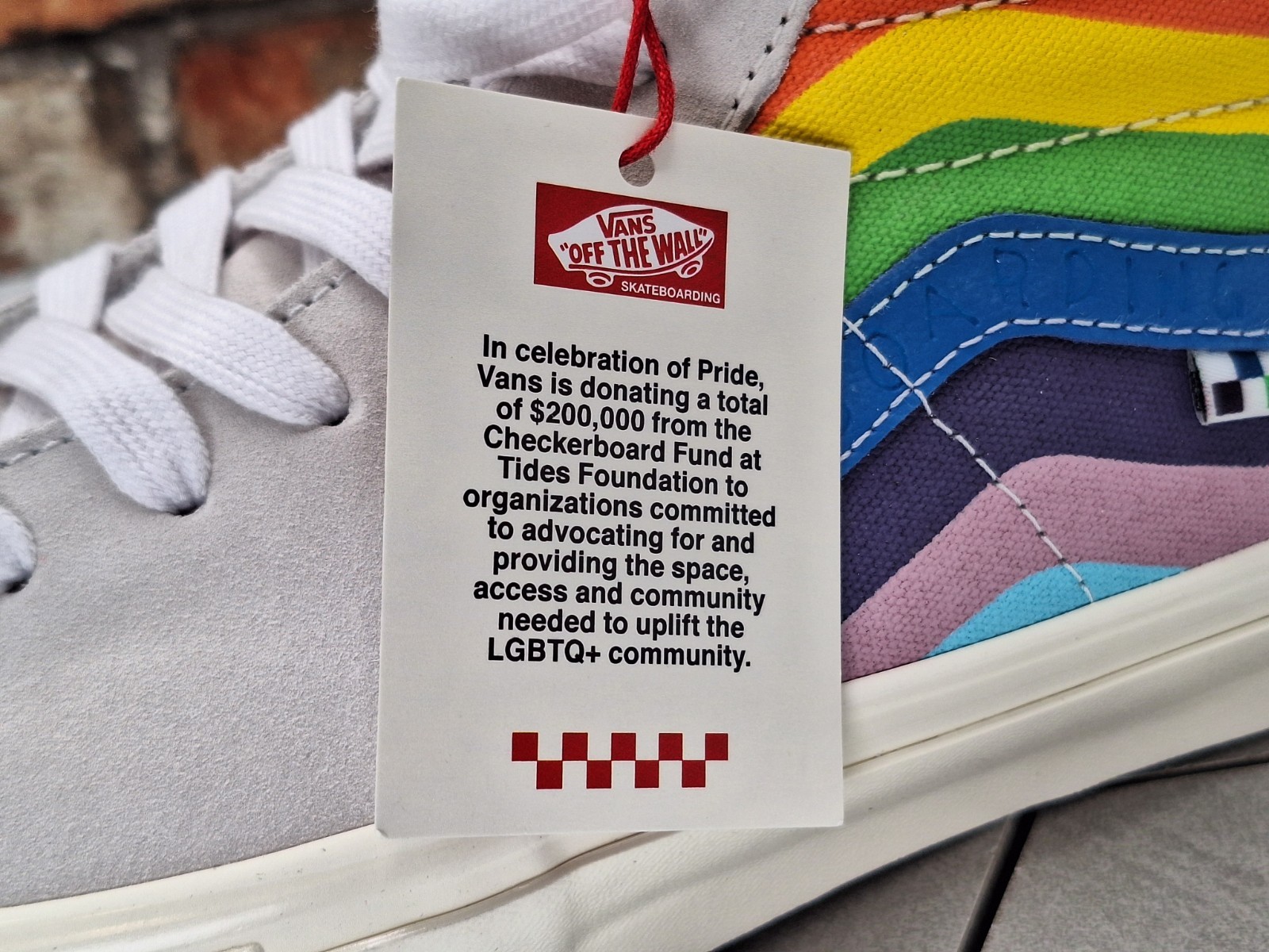 Vans Skate Sk8-Hi Top Pride Men Sz 9 White Rainbow LGBTQ+ Sneaker Parade Shoe