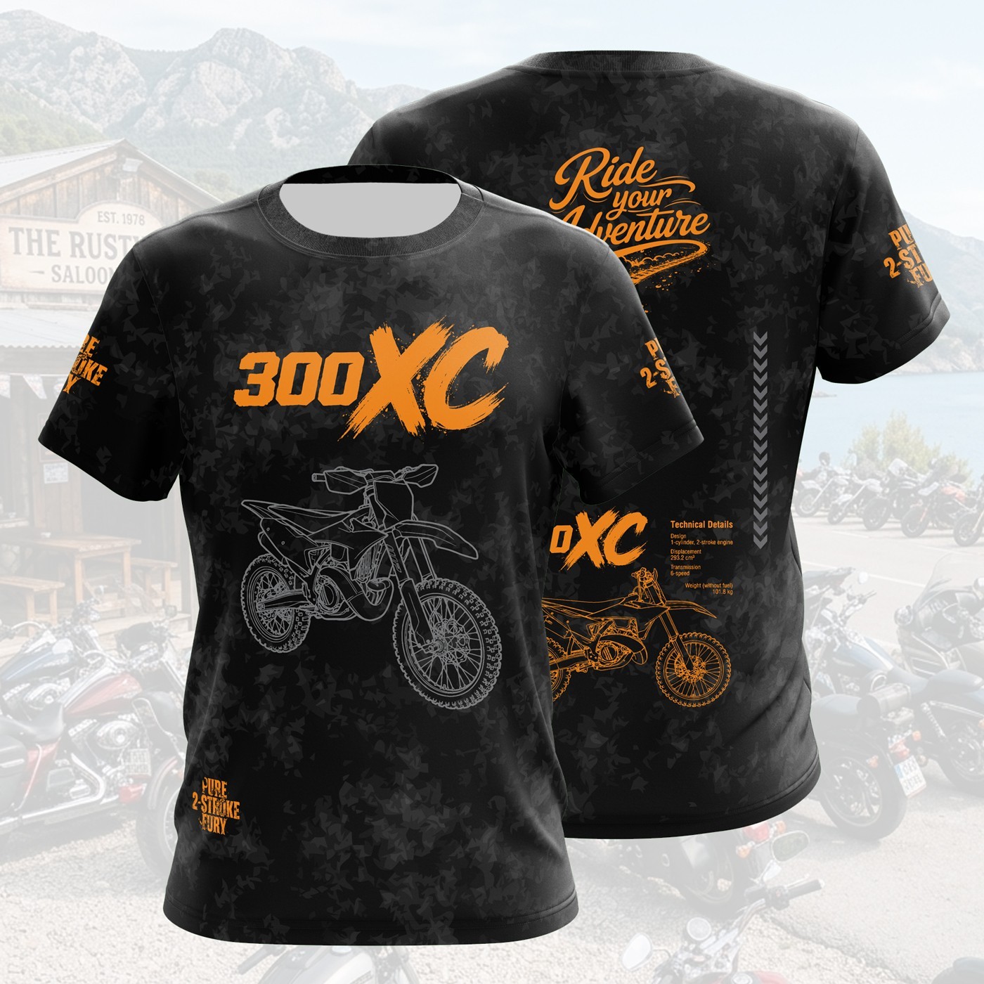 Motorcycle T-shirt / Moto Gift for KTM 300 XC Biker / Motorbike Graphic Tee