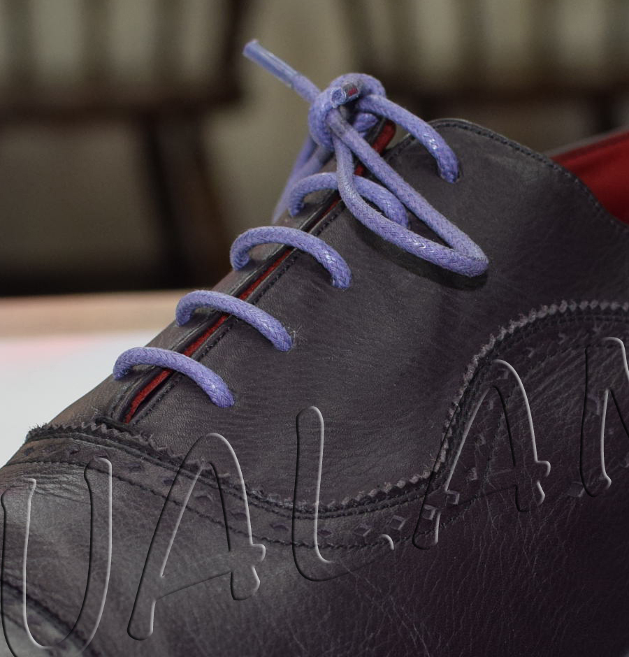 ROUND Premium Waxed Cotton Dress Shoelaces Thin Colorful Shoe Boot Laces Strings