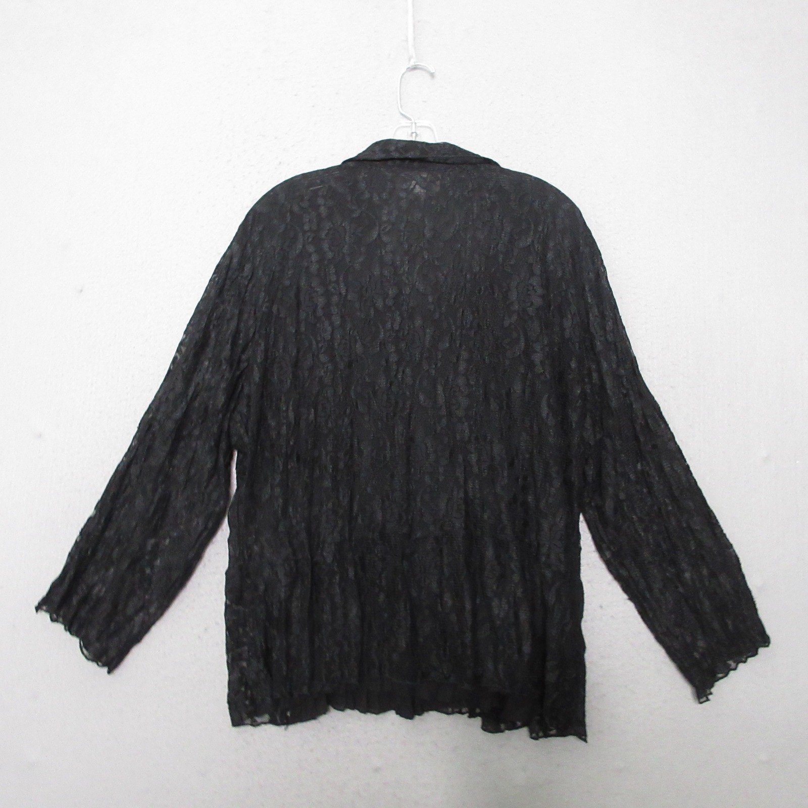 Coldwater Creek Top 2X Black Lace Ruffle Whimsigoth Victorian Dark Romantic