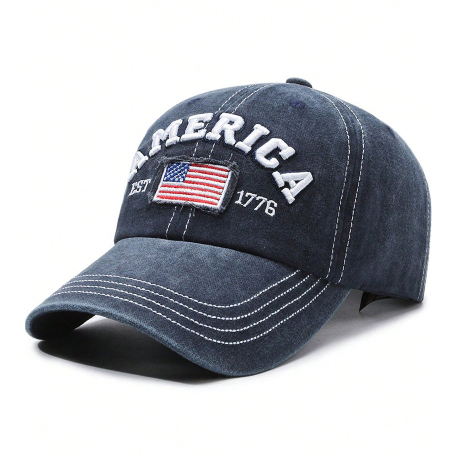 USA America EST 1776 3D Embroidered Flag Baseball Cap Patriotic Hat Unisex