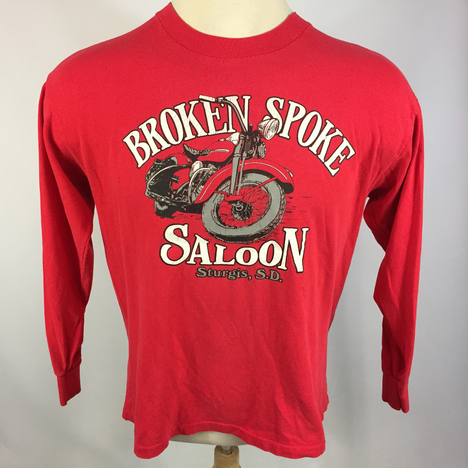 Vintage 80s 90s Sturgis South Dakota Motorcycle Rally Trade Show T Shirt L/S Bik