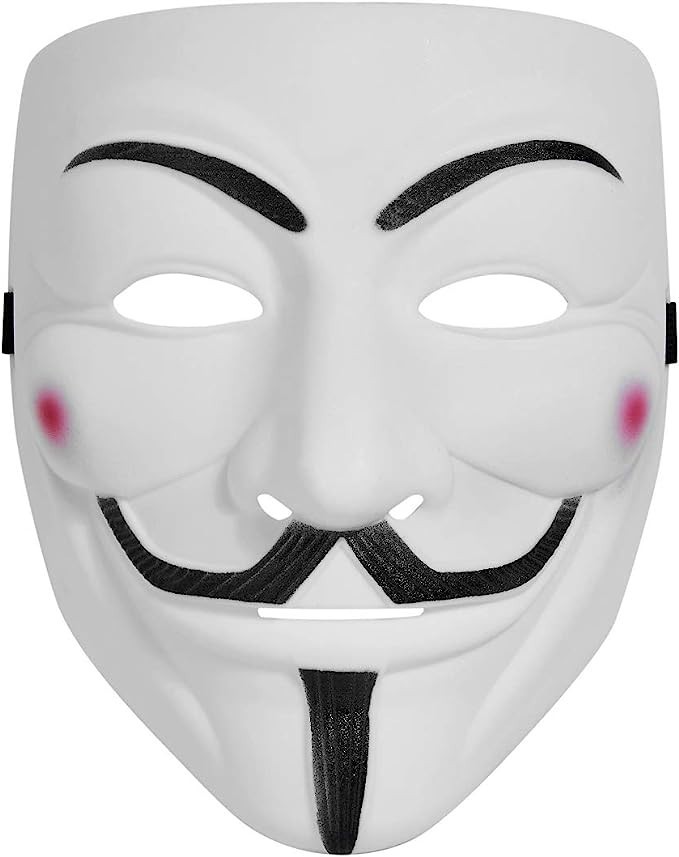 Anonymous Style Costume Masks White Full Face Cosplay Props – 2 Pack