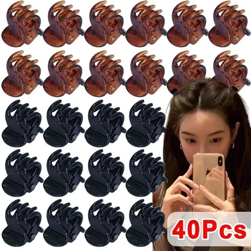10/40PCS Mini Hair Claw Clips for Women Girls Kids Small Plastic Hair Clamps