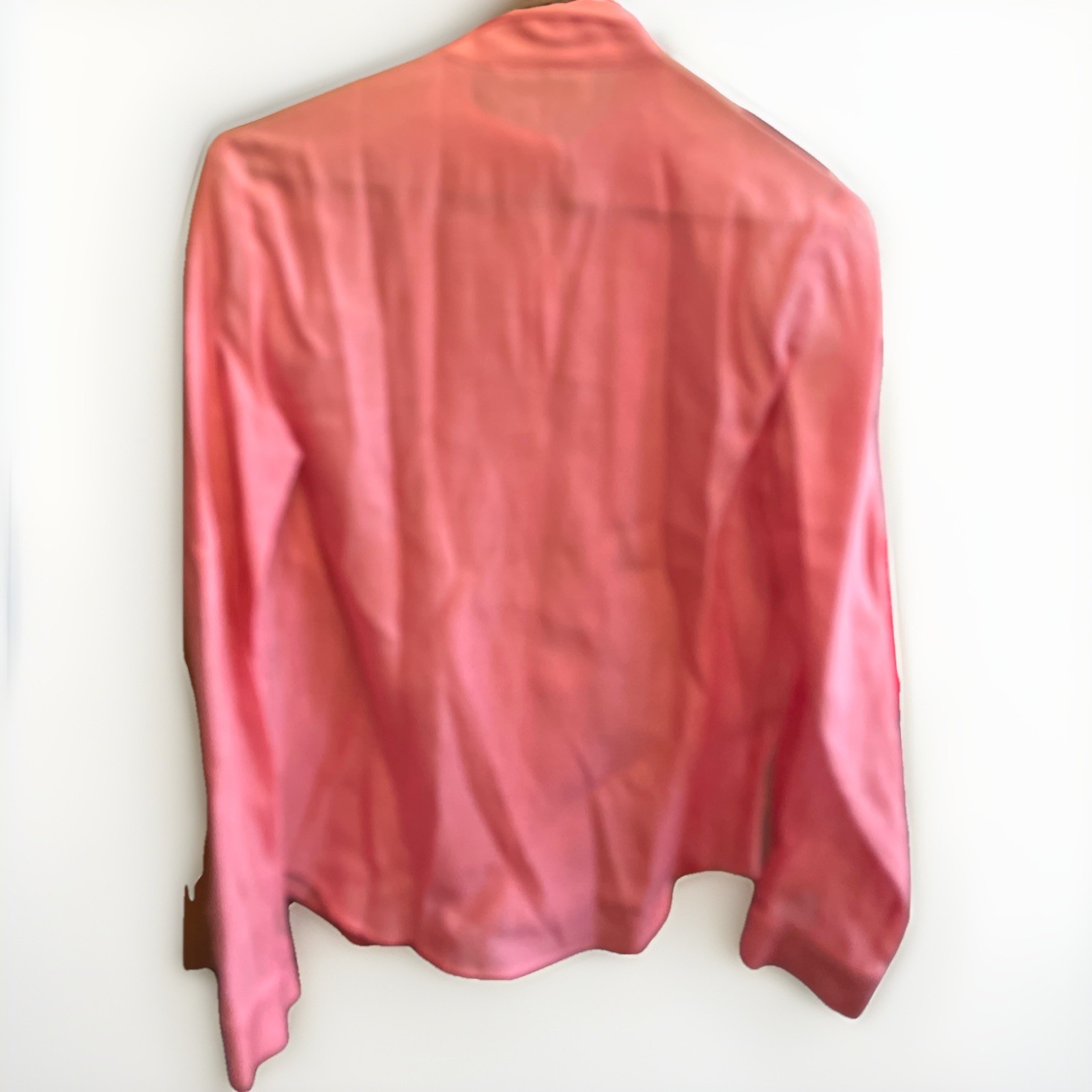 VTG Bill Atkinson Silk Blouse Pink Tuxedo Bib Peter Pan Collar Size 4