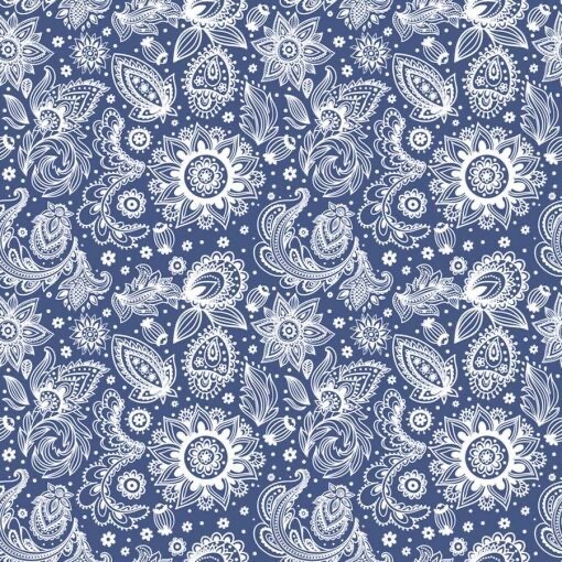 Prim Navy Paisley 22×22 Bandanna