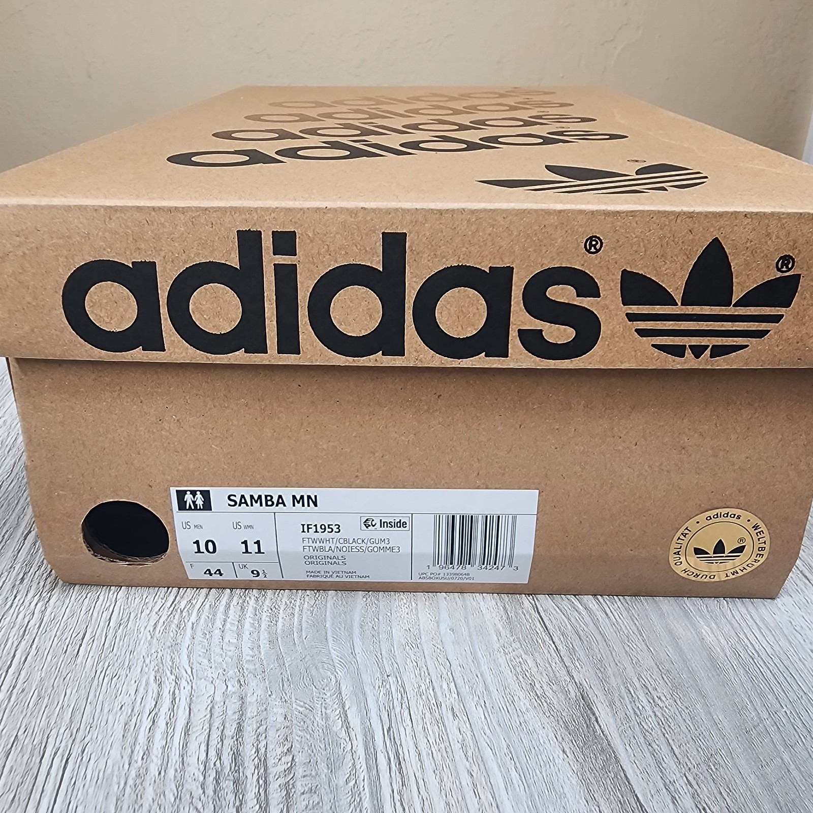Adidas Originals Samba MN Sneaker White/Black Mens Sizes 9-13 New IF1953