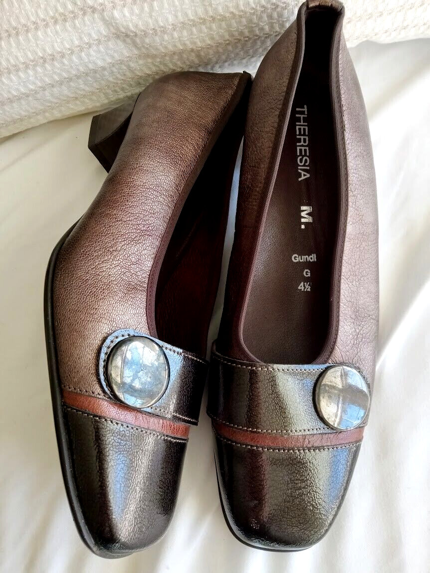 Theresia M. Women Dress Shoes, Gundi Gray Faux Leather Size US 7