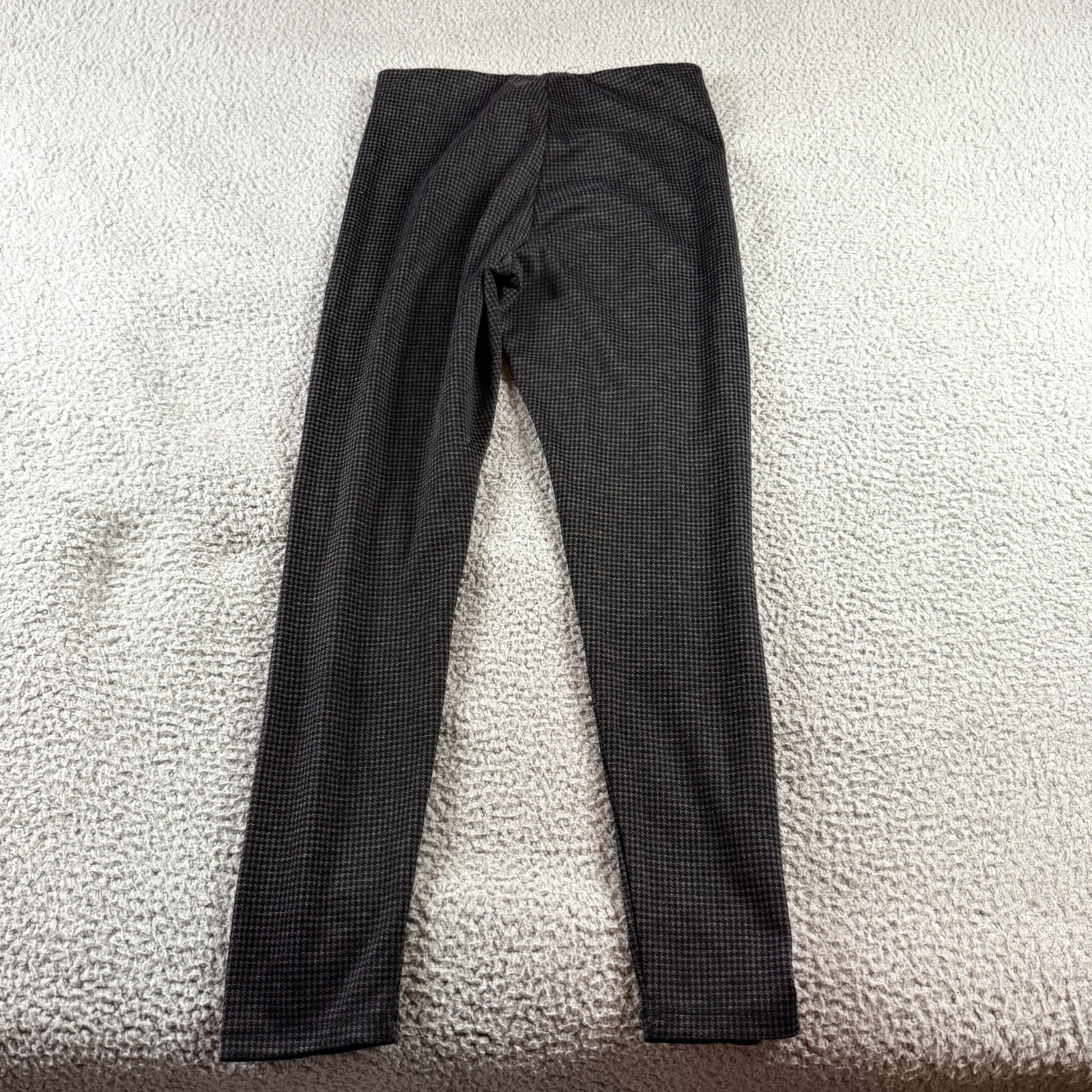 Haute Monde Womens Pants Black Gray Checkered Slim Fit Stretch Trousers Size M